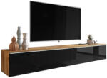 Expedo MENDES D 180 TV asztal, 180x30x32, tölgy wotan/fekete fényű (151181)