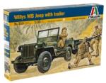 Italeri Willys MB Jeep Trélerrel Makett - 1: 35
