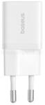 Baseus GaN5 Mini hálózati gyorstöltő 25W, USB Type-C (fehér) (P10110909213-00) (P10110909213-00)
