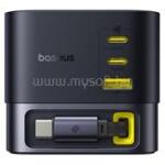Baseus Super GaN 100W asztali gyorstöltőállomás, laptophoz is, 3db Type-C, 1db USB, behúzható kábellel (P10164001123-00) (P10164001123-00)