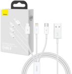 Baseus Superior Data Gyorstöltő USB - M+L+C, 3, 5A, 1m (fehér) - kontaktor