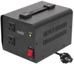 HOME VTF1000VA feszültségátalakító, max. 1000VA, 230V/110V transzformátor, dupla 110V kimeneti aljzat két készülékhez, hordozható