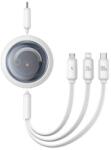 Baseus Gyorstöltő kábel 3in1 Baseus Free2Draw USB-C - USB-C/Lightning/Micro 100W, 1, 1m (fehér)