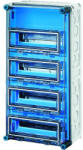 Hensel Mi-1444 kismegszakító szekrény 4x12x18mm osztásegységig, kapcsok nélkül, 4 csapófedéllel (Mi 1444) - lumenet