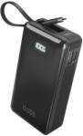 SBS Powerbank SBS 10000 mAh 20W beépített USB-C kábellel és digitális kijelzővel - fekete