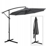  Kerti napernyő 3 m, állítható dőlésszög, acél váz, szürke poliészter