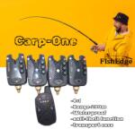 4+1 vezeték nélküli horgászérzékelő készlet, FishEdge Carp-One, lopásgátló funkció, vízálló, 200 méteres hatótávolság, hangerő, érzékenység, hangszínállítás, jack dugó, hordtáska (SNZ-4+1-ZJH-RF998C)