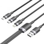 Vention USB 2.0 A - USB-C + Lightning + Micro USB kábel 1.5m fekete (CTPBG)