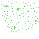 Original Deals Foszforeszkáló matricák gyermekszoba fali és mennyezeti dekorációjához, csillagok, földönkívüliek, bolygók és űrhajók, 278 db öntapadó darabból álló készlet, Prémium ragasztó, ORIGINAL DEALS (23AGL126