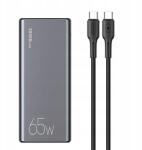USAMS Powerbank PB59 30000mAh 65W 2xQC3.0+PD Fast Charge fekete/fekete Cmxlo (6958444973746)