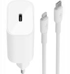 Belkin Hálózati töltő Belkin, Usb-c Pd 3.0, 25W, okostelefonhoz Lightning kábel (WCA004vf1MWH-B5)