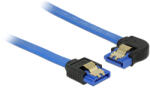 Delock SATA-kábel, 6 Gb/s, hüvely, egyenes SATA hüvely, balra nézo csatlakozódugóval, 20 cm, kék a