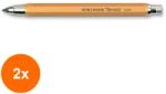 KOH-I-NOOR Set 2 x Creion Mecanic Metalic Auriu cu Ascutitoare, 5.6 mm, Koh-I-Noor (HOK-2xKH-K5340-16KK)