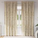 vidaXL Velúr Függönyök 2 db Fémrúd zsebes Krém 225x140 cm (4107700)