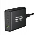 Wozinsky GaN Wozinsky hálózati töltő Wgcsb 240W Usb-a 3 x Usb-c fekete (5907769308680)