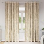 vidaXL Bársonyfüggöny 2 db Szemfüggöny Krém 245x140 cm (4107666)