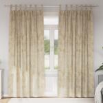 vidaXL Bársonyfuggönyök 2 db Szemekkel Krém 245x140 cm (4107736)