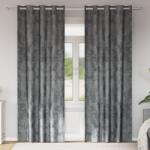 vidaXL Bársonyfüggöny 2 db gyűrűs szürke 225x140 cm (4107655)
