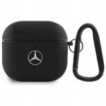 Mercedes-Benz Mercedes tok AirPods 4 készülékhez fekete Leather Metal Logo (MEA4CSLBK)