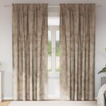 vidaXL Bársony Függönyök 2 db Fémlyukkal Champagne 225x140 cm (4107710)