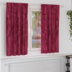 vidaXL Velúr Függöny 2 db rudacsatlakozós Burgundi vörös 175x140 cm (4107679)