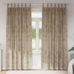vidaXL bársony függöny 2 db hurokkal Champagne 225x140 cm (4107745)