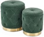 Halmar KÉSZLET 2x Taburet POLLY átm. 40/44 cm zöld/arany HA0109 (HA0109)