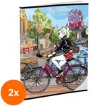 Optimum Set 2 x Caiet A4 Dictando, Lux, Diverse Modele, 52 File, 80 g, Optimum (HOK-2xKH-O100 306D)