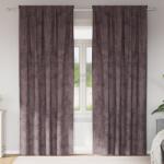 vidaXL Bársonyos Függönyök 2 db Fülekkel Barna 260x140 cm (4107697)