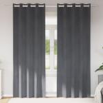 vidaXL Fekete Sötétítő Függönyök Szemekkel 2 db Szuper Világosszürke Velúr (4107285) - vidaxl