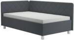 Blanar EMILE kárpitozott heverő tárolóval és matraccal, 110x200 cm, szürke FIO110x200 s matrací a dvě čela (BK0007)