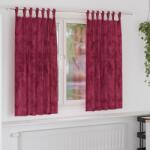 vidaXL Bársonyfuggönyök 2 db Gombfejű Bordó 175x140 cm (4107714)