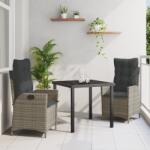 vidaXL 2 db Szürke PE rattan Standard Levehető huzatok Kültéri szék (3380498)