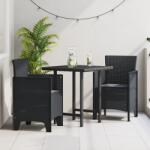 vidaXL Kerti Székek párnákkal 2 db Antracit Poli Rattan (847451)