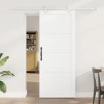 vidaXL csúszó ajtó hardver szett Fehér 83x202 cm Szilárd Fa Fenyő (3333589)