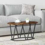 vidaXL Kávézóasztal Füstölt Tölgy 80x40x40, 5 cm Iparilag Kezelt Fa és Fém (869692) - vidaxl