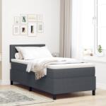 vidaXL Box Spring ágy matraccal és LED-del Sötétszürke 100x200 cm Bordás anyaggal (3337588)