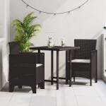 vidaXL Kertetek Párnákkal 2 db Barna Poli Rattan (847454)