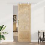 vidaXL Csúszó Ajtó Hardver Készlettel 78x232 cm Szilárd Fa Fenyő (3333558)