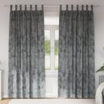 vidaXL Vellvet Függönyök 2 db Gombokkal Szürke 225x140 cm (4107725)