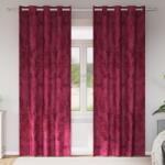 vidaXL Velúr Függönyök 2 db gyűrűssel Borgonya vörös 245x140 cm (4107646)