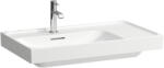 Laufen Meda porcelán aszimmetrikus mosdó 80x46 cm 3 csaplyukkal és túlfolyóval, balos/matt fehér H8171167571081 (H8171167571081)
