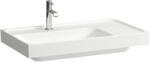 Laufen Meda porcelán aszimmetrikus mosdó 80x46 cm 3 csaplyukkal és túlfolyó nélkül, balos/fehér H8171160001581 (H8171160001581)