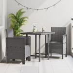 vidaXL Kerti Szék 2 db Világosszürke Poly Rattan (847463)
