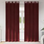 vidaXL Fekete Sötétítő Függöny 2 db Bor vörös Velúr (4107302) - vidaxl