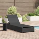 vidaXL Napozóágy Fekete 60x200x27 cm Poli Rattan (42004125)