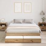 vidaXL Tároló Ágykeret Artisan Tölgy 135x190 cm (3335708)
