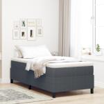 vidaXL Boxspring Ágy Sötétszürke 100x200 cm Bordás Szövet (3337393)