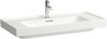 Laufen Meda porcelán mosdó csiszolt alsó felülettel 100x46 cm 3 csaplyukkal és túlfolyóval, LCC bevonattal, fehér H8161194001081 (H8161194001081)