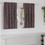 vidaXL Bársonyfűggönyök 2 db Szemelve Barna 140x140 cm (4107693)